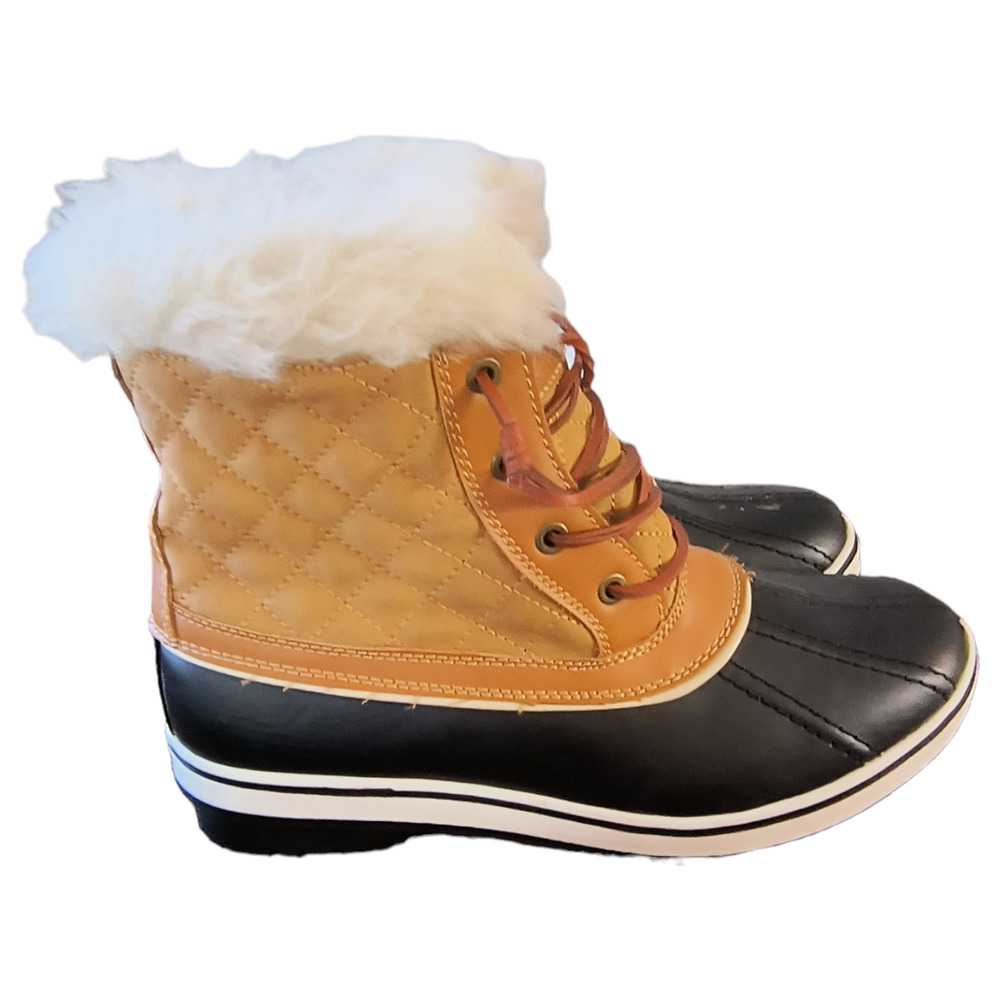 Globalwin Snow Boots Women's Size 10 Side zip Lace Up Faux Leather